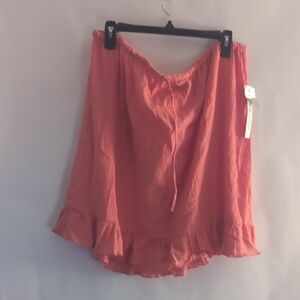 Coral Ruffle Hem Skirt Size 2X-Large NWTG